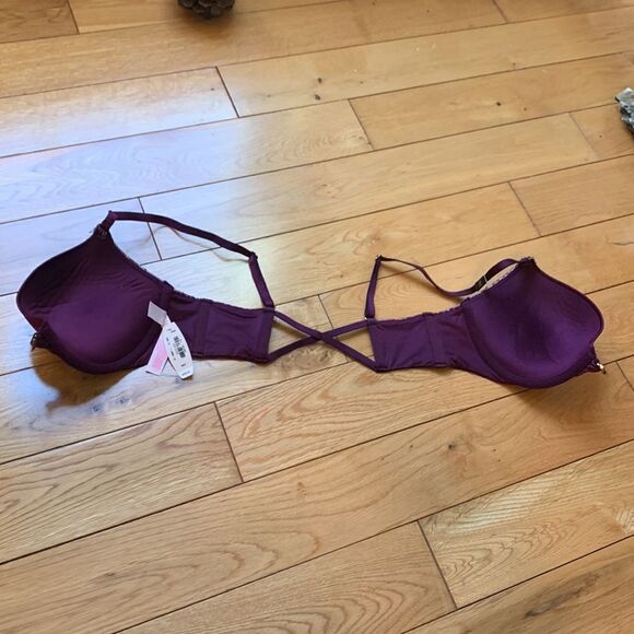 2015 NWT Victoria’s secret Very Sexy Plunge 34 C maroon lace, crisscross back - Picture 6 of 12